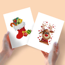 Load image into Gallery viewer, Mini Diamond Painting 15x20cm (2 pieces) - Christmas Stocking and Reindeer