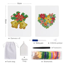 Load image into Gallery viewer, Mini Diamond Painting 15x20cm (2 pieces) - Christmas Bells and Bouquets