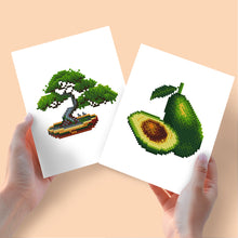 Load image into Gallery viewer, Mini Diamond Painting 15x20cm (2 pieces) - Bonsai and Avocado