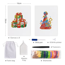 Load image into Gallery viewer, Mini Diamond Painting 15x20cm (2 pieces) - Drinks and Festive Wreaths