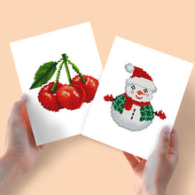 Load image into Gallery viewer, Mini Diamond Painting 15x20cm (2 pieces) - Cherries and Snowman