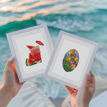 Load image into Gallery viewer, Mini Diamond Painting 15x20cm (2 pieces) - Drinks and Double-Deckers