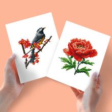 Load image into Gallery viewer, Mini Diamond Painting 15x20cm (2 pieces) - Bird and Rose