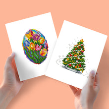Load image into Gallery viewer, Mini Diamond Painting 15x20cm (2 pieces) - Easter Eggs and Christmas Trees