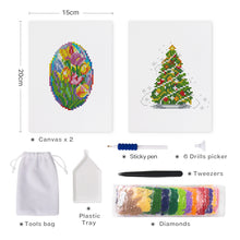 Load image into Gallery viewer, Mini Diamond Painting 15x20cm (2 pieces) - Easter Eggs and Christmas Trees