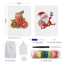 Load image into Gallery viewer, Mini Diamond Painting 15x20cm (2 pieces) - Tomato Juice and Santa