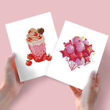 Load image into Gallery viewer, Mini Diamond Painting 15x20cm (2 pieces) - Drinks and Blooms