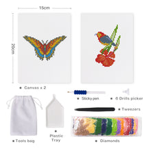 Load image into Gallery viewer, Mini Diamond Painting 15x20cm (2 pieces) -Butterfly and Bird
