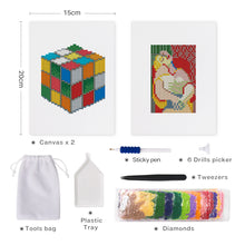 Load image into Gallery viewer, Mini Diamond Painting 15x20cm (2 pieces) - Rubik's Cube and Classic Painting