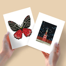 Load image into Gallery viewer, Mini Diamond Painting 15x20cm (2 pieces) - Butterfly Meets Tower