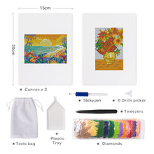 Load image into Gallery viewer, Mini Diamond Painting 15x20cm (2 pieces) - Sunset and Blooms
