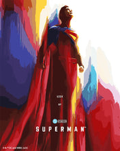 Load image into Gallery viewer, Paint by numbers kit for adults Superman 2025 Flying Up Poster Figured'Art UK