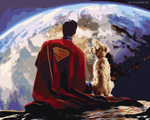 Load image into Gallery viewer, Paint by numbers kit for adults Superman and Krypto Figured'Art UK