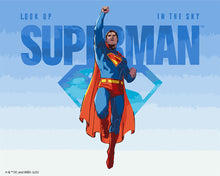 Load image into Gallery viewer, Paint by numbers kit for adults Superman Sky Flight Figured'Art UK