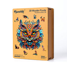 Load image into Gallery viewer, Wooden Puzzle - Vibrant Cat Mandala