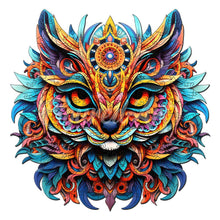 Load image into Gallery viewer, Wooden Puzzle - Vibrant Cat Mandala