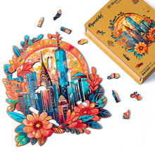 Load image into Gallery viewer, Wooden Puzzle - Floral Cityscape