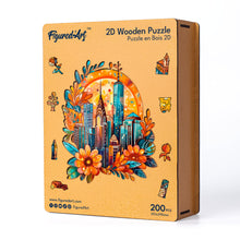 Load image into Gallery viewer, Wooden Puzzle - Floral Cityscape