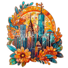 Load image into Gallery viewer, Wooden Puzzle - Floral Cityscape