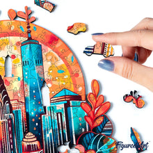 Load image into Gallery viewer, Wooden Puzzle - Floral Cityscape