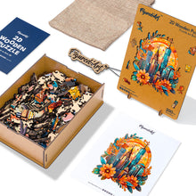 Load image into Gallery viewer, Wooden Puzzle - Floral Cityscape