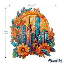 Load image into Gallery viewer, Wooden Puzzle - Floral Cityscape