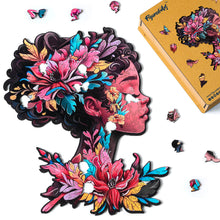 Load image into Gallery viewer, Wooden Puzzle - Floral Woman Portrait