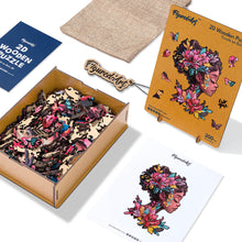 Load image into Gallery viewer, Wooden Puzzle - Floral Woman Portrait