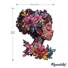 Load image into Gallery viewer, Wooden Puzzle - Floral Woman Portrait
