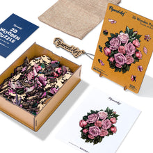 Load image into Gallery viewer, Wooden Puzzle - Pink Rose Bouquet