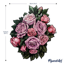Load image into Gallery viewer, Wooden Puzzle - Pink Rose Bouquet