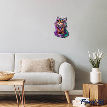 Load image into Gallery viewer, Wooden Puzzle - Colorful Cat with Gem