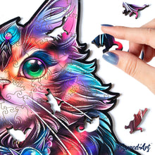 Load image into Gallery viewer, Wooden Puzzle - Colorful Cat with Gem