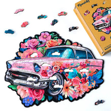 Load image into Gallery viewer, Wooden Puzzle - Vintage Floral Car
