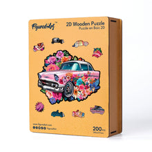 Load image into Gallery viewer, Wooden Puzzle - Vintage Floral Car