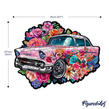 Load image into Gallery viewer, Wooden Puzzle - Vintage Floral Car
