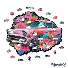 Load image into Gallery viewer, Wooden Puzzle - Vintage Floral Car