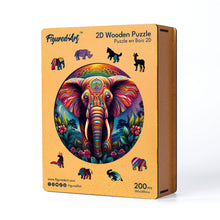 Load image into Gallery viewer, Wooden Puzzle - Tribal Elephant
