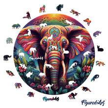 Load image into Gallery viewer, Wooden Puzzle - Tribal Elephant