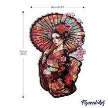 Load image into Gallery viewer, Wooden Puzzle - Geisha with Parasol