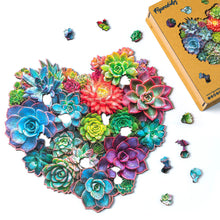 Load image into Gallery viewer, Wooden Puzzle - Succulent Heart