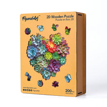Load image into Gallery viewer, Wooden Puzzle - Succulent Heart