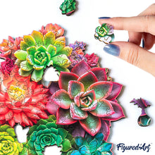Load image into Gallery viewer, Wooden Puzzle - Succulent Heart