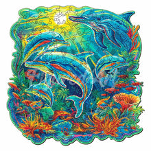 Load image into Gallery viewer, Wooden Puzzle - Dolphins in Coral Reef