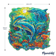 Load image into Gallery viewer, Wooden Puzzle - Dolphins in Coral Reef