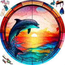 Load image into Gallery viewer, Wooden Puzzle - Jumping Dolphin