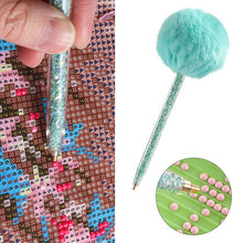 Load image into Gallery viewer, Diamond Painting glitter pen with hairball 4 colors accessory