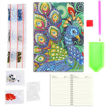 Load image into Gallery viewer, Diamond Painting Notebook Peacock