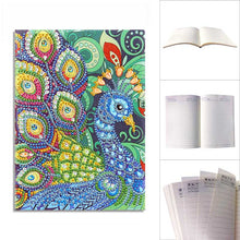 Load image into Gallery viewer, Diamond Painting Notebook Peacock