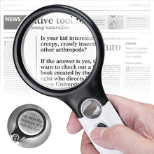 Load image into Gallery viewer, Diamond Painting LED Magnifying Glass with 10/20x magnification accessory.